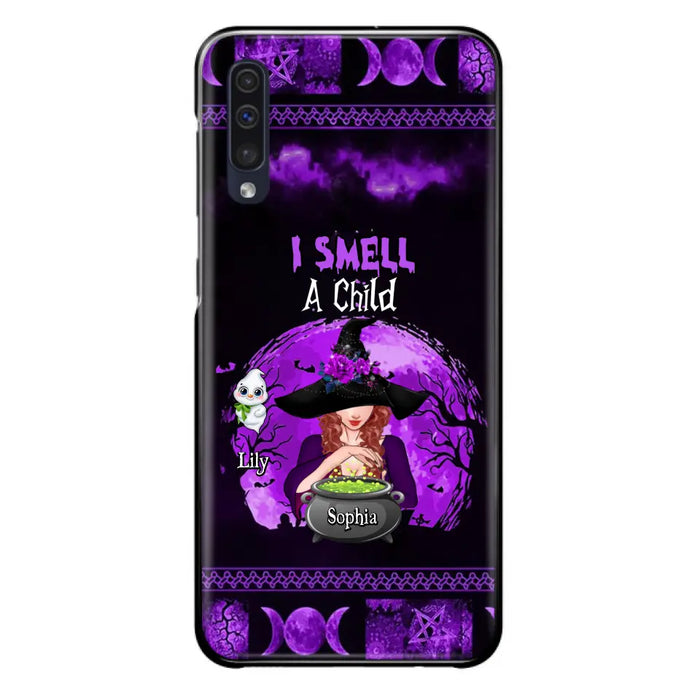 Custom Personalized Witch Phone Case - Upto 10 Children - Halloween Gift Idea for Family - I Smell Children - Case for iPhone/Samsung