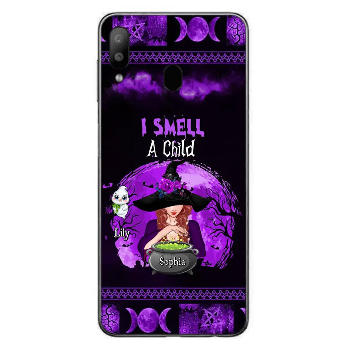 Custom Personalized Witch Phone Case - Upto 10 Children - Halloween Gift Idea for Family - I Smell Children - Case for iPhone/Samsung