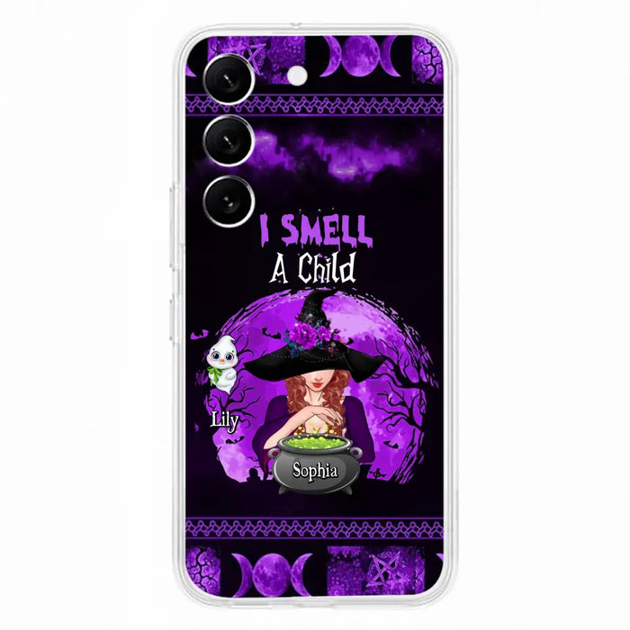 Custom Personalized Witch Phone Case - Upto 10 Children - Halloween Gift Idea for Family - I Smell Children - Case for iPhone/Samsung