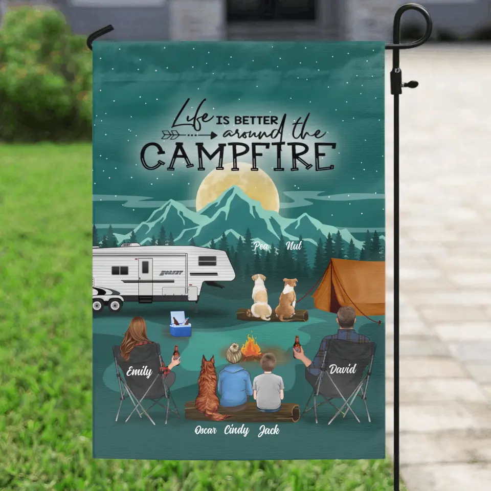 Personalized Camping Garden Flag - Full Option - Best Gift For Camping Lovers - Fill Your Life With Adventures