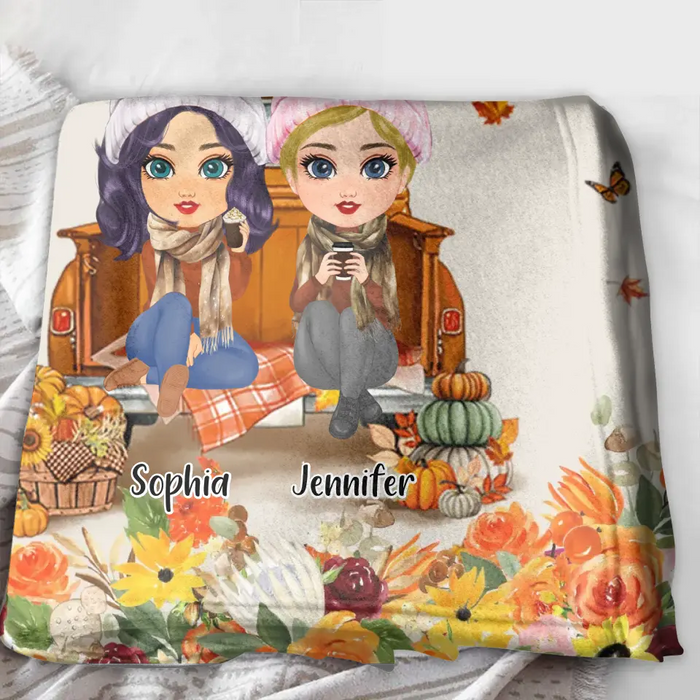 Personalized Friend Fleece Throw Blanket/Quilt - Gift Idea for Friends/Besties/Sisters - Partners In Crime