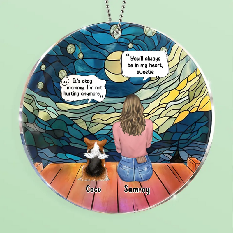 Personalized Memorial Pet Circle Acrylic Ornament - Memorial Gift Idea For Dog/Cat/Rabbits Owners - You'll Always Be In My Heart, Sweetie