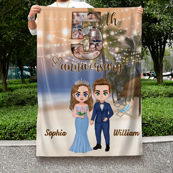 Custom Personalized Wedding Photo Flag - Wedding/Anniversary Gift Idea for Couple