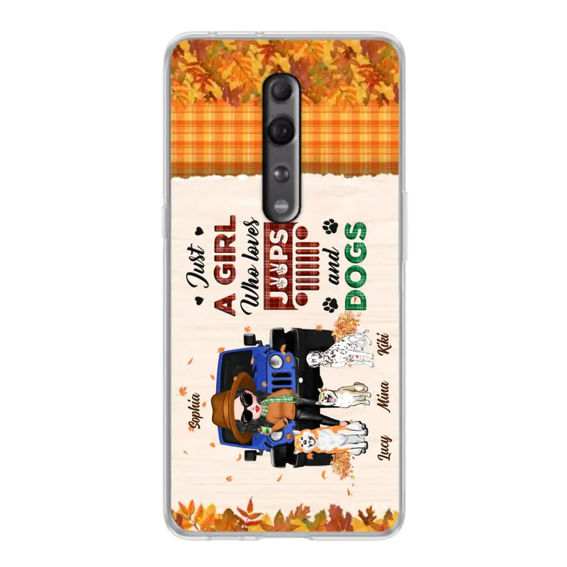 Personalized Off-road Autumn Girl Phone Case - Gift Idea For Girl/Dog Lovers - Up to 3 Dogs - Case For Oppo/Xiaomi/Huawei