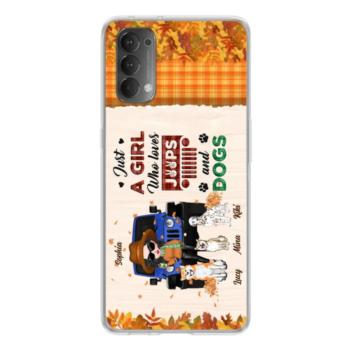 Personalized Off-road Autumn Girl Phone Case - Gift Idea For Girl/Dog Lovers - Upto 3 Dogs - Case For Oppo/Xiaomi/Huawei