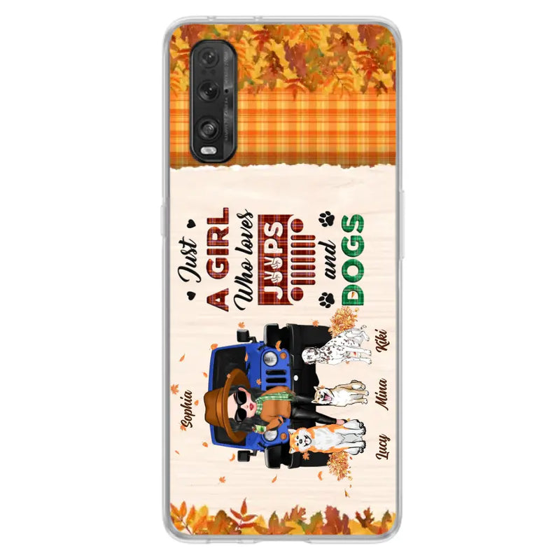 Personalized Off-road Autumn Girl Phone Case - Gift Idea For Girl/Dog Lovers - Up to 3 Dogs - Case For Oppo/Xiaomi/Huawei