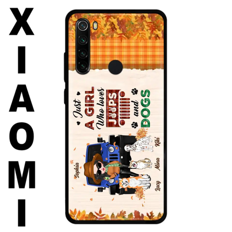 Personalized Off-road Autumn Girl Phone Case - Gift Idea For Girl/Dog Lovers - Up to 3 Dogs - Case For Oppo/Xiaomi/Huawei
