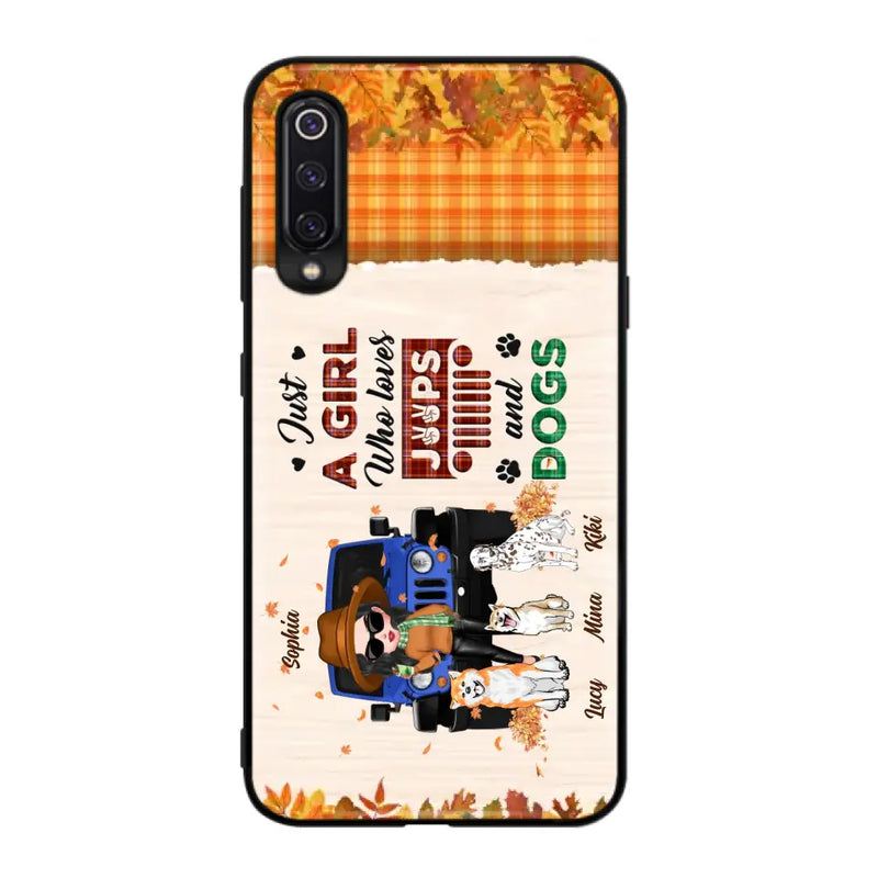 Personalized Off-road Autumn Girl Phone Case - Gift Idea For Girl/Dog Lovers - Up to 3 Dogs - Case For Oppo/Xiaomi/Huawei