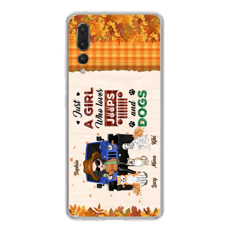 Personalized Off-road Autumn Girl Phone Case - Gift Idea For Girl/Dog Lovers - Up to 3 Dogs - Case For Oppo/Xiaomi/Huawei