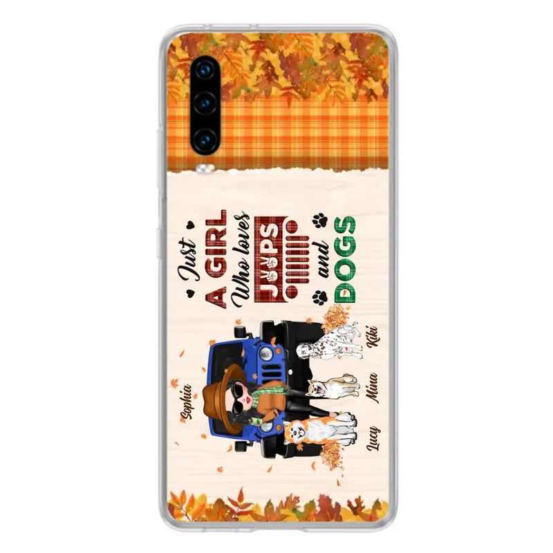 Personalized Off-road Autumn Girl Phone Case - Gift Idea For Girl/Dog Lovers - Up to 3 Dogs - Case For Oppo/Xiaomi/Huawei