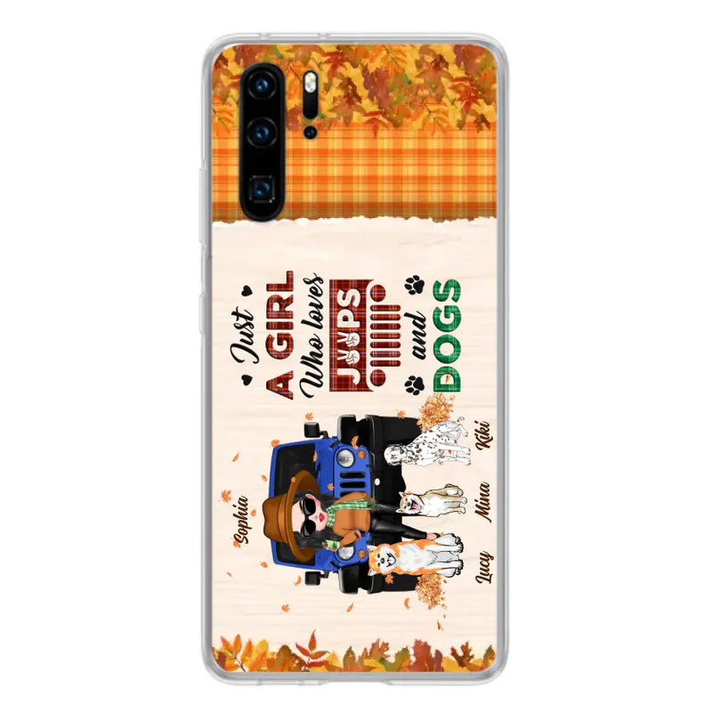 Personalized Off-road Autumn Girl Phone Case - Gift Idea For Girl/Dog Lovers - Up to 3 Dogs - Case For Oppo/Xiaomi/Huawei