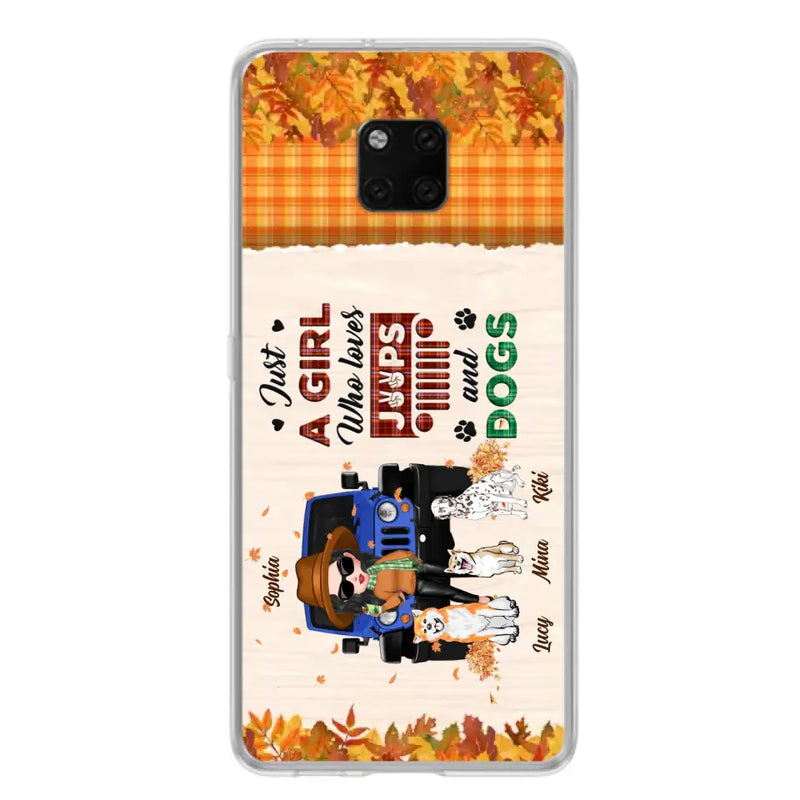 Personalized Off-road Autumn Girl Phone Case - Gift Idea For Girl/Dog Lovers - Up to 3 Dogs - Case For Oppo/Xiaomi/Huawei