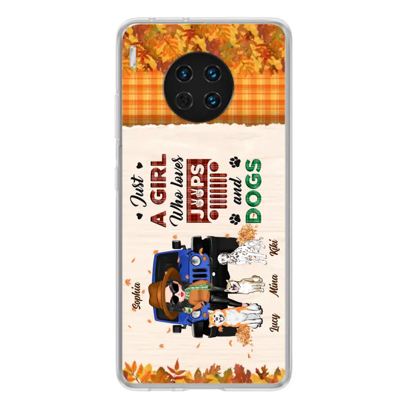 Personalized Off-road Autumn Girl Phone Case - Gift Idea For Girl/Dog Lovers - Up to 3 Dogs - Case For Oppo/Xiaomi/Huawei