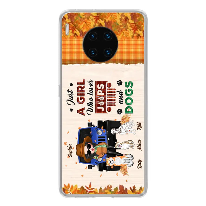 Personalized Off-road Autumn Girl Phone Case - Gift Idea For Girl/Dog Lovers - Upto 3 Dogs - Case For Oppo/Xiaomi/Huawei