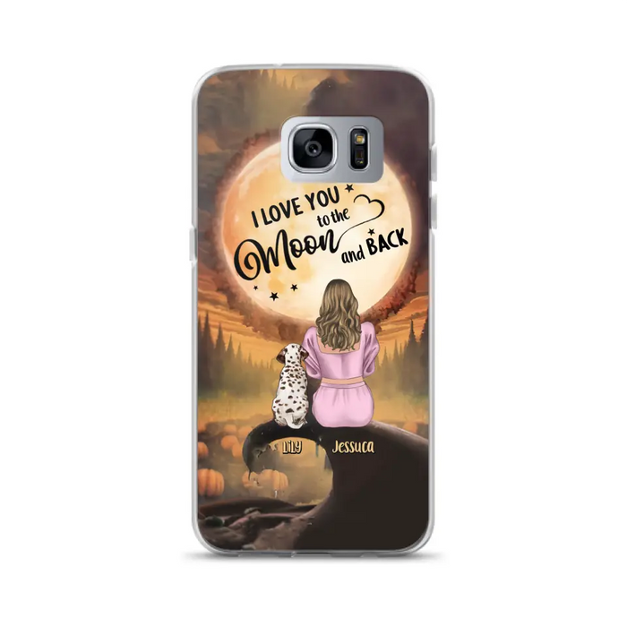 Personalized Memorial Pet Mom Phone Case - Gift Idea For Dog/Cat Owners - I Love You To The Moon And Back - Case For iPhone/Samsung