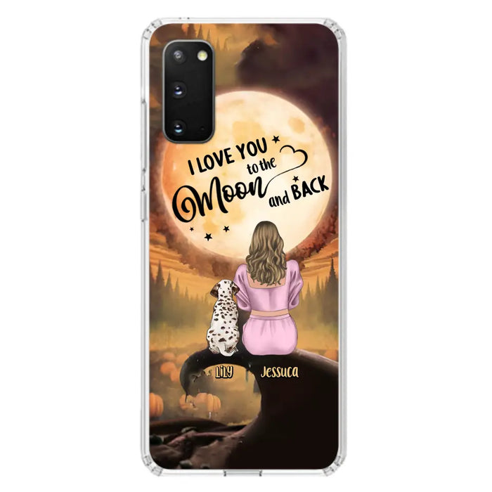 Personalized Memorial Pet Mom Phone Case - Gift Idea For Dog/Cat Owners - I Love You To The Moon And Back - Case For iPhone/Samsung