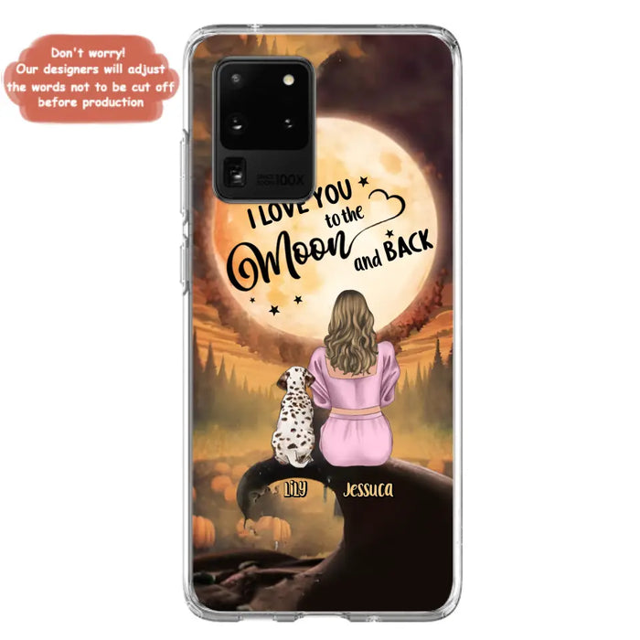 Personalized Memorial Pet Mom Phone Case - Gift Idea For Dog/Cat Owners - I Love You To The Moon And Back - Case For iPhone/Samsung