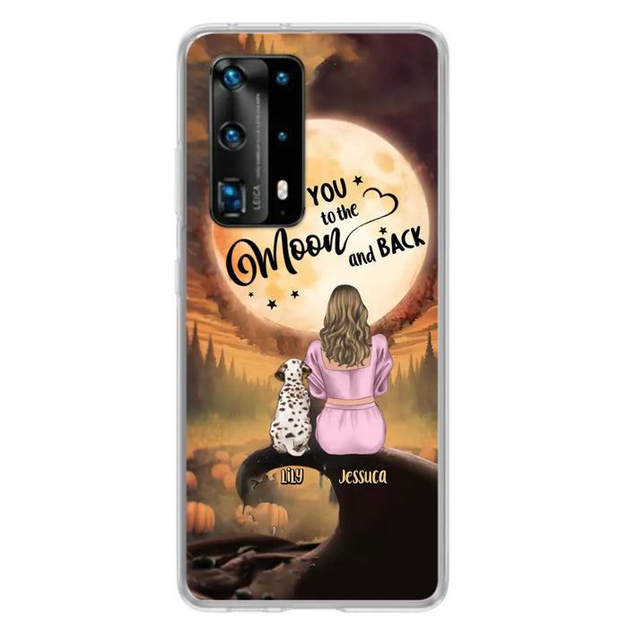 Personalized Memorial Pet Mom Phone Case - Gift Idea For Dog/Cat Owners - I Love You To The Moon And Back - Case For Oppo/Xiaomi/Huawei