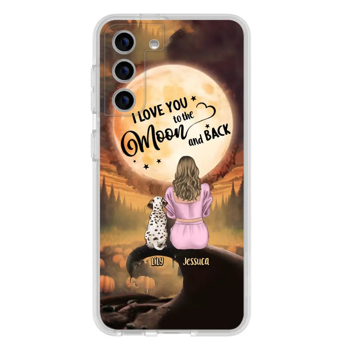 Personalized Memorial Pet Mom Phone Case - Gift Idea For Dog/Cat Owners - I Love You To The Moon And Back - Case For iPhone/Samsung