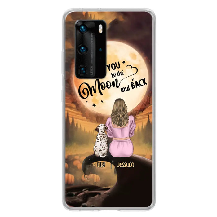 Personalized Memorial Pet Mom Phone Case - Gift Idea For Dog/Cat Owners - I Love You To The Moon And Back - Case For Oppo/Xiaomi/Huawei