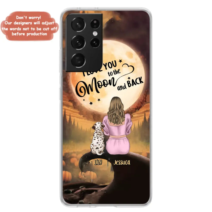 Personalized Memorial Pet Mom Phone Case - Gift Idea For Dog/Cat Owners - I Love You To The Moon And Back - Case For iPhone/Samsung