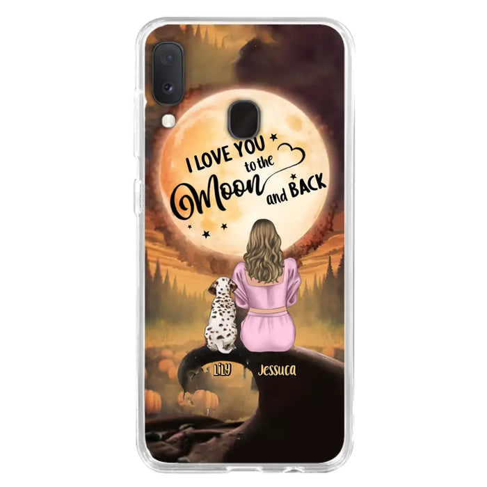 Personalized Memorial Pet Mom Phone Case - Gift Idea For Dog/Cat Owners - I Love You To The Moon And Back - Case For iPhone/Samsung