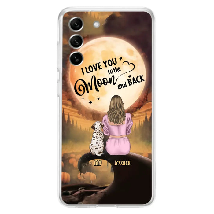 Personalized Memorial Pet Mom Phone Case - Gift Idea For Dog/Cat Owners - I Love You To The Moon And Back - Case For iPhone/Samsung