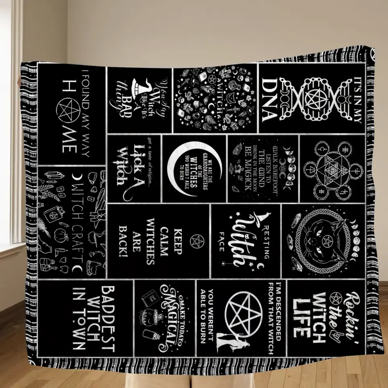 Halloween Witch Fleece Throw Blanket/Quilt - Halloween Gift Idea For Witch Lovers - Keep Calm Witches Are Black
