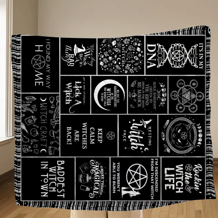 Halloween Witch Quilt/Single Layer Fleece Blanket - Halloween Gift Idea For Witch Lovers - Keep Calm Witches Are Black