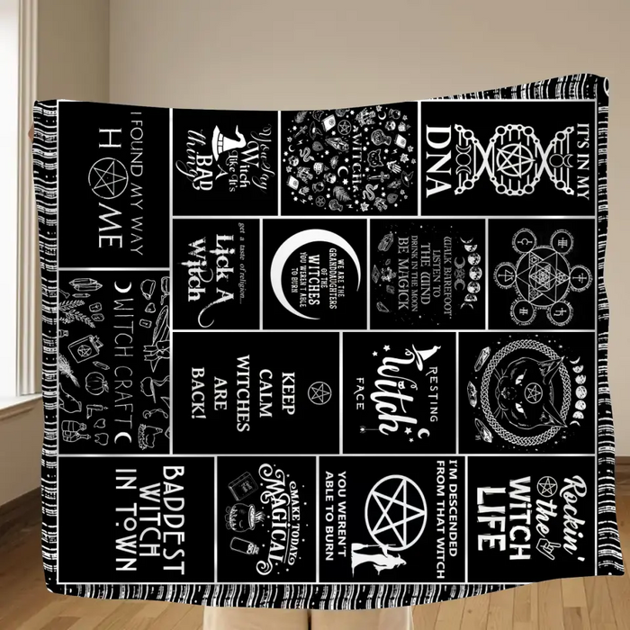 Halloween Witch Quilt/Single Layer Fleece Blanket - Halloween Gift Idea For Witch Lovers - Keep Calm Witches Are Black