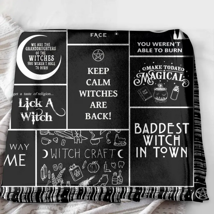 Halloween Witch Quilt/Single Layer Fleece Blanket - Halloween Gift Idea For Witch Lovers - Keep Calm Witches Are Black