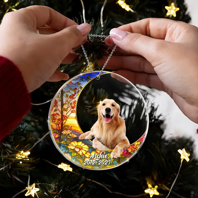 Personalized Memorial Pet Acrylic Ornament - Custom Photo - Memorial Gift Idea For Pet Owners