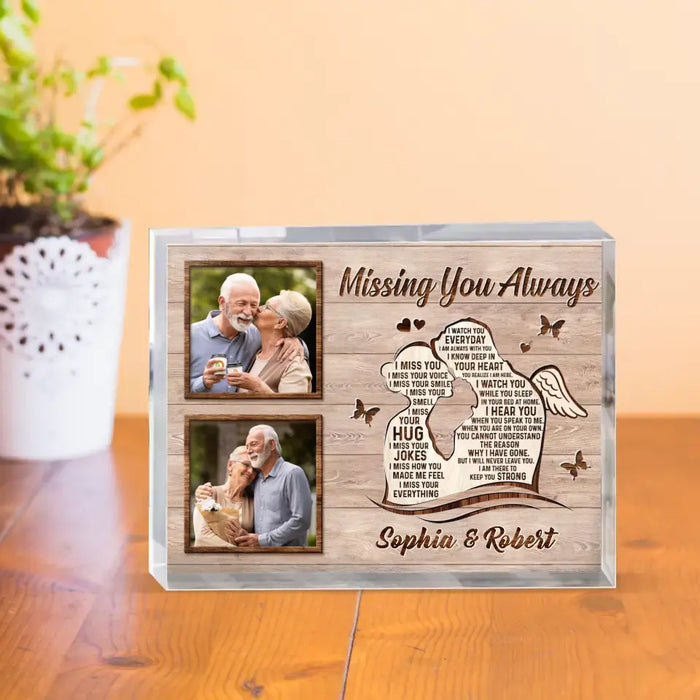 Custom Personalized Memorial Husband Acrylic Plaque - Upload Photos - Memorial Gift Idea For Loss Husband - Missing You Always