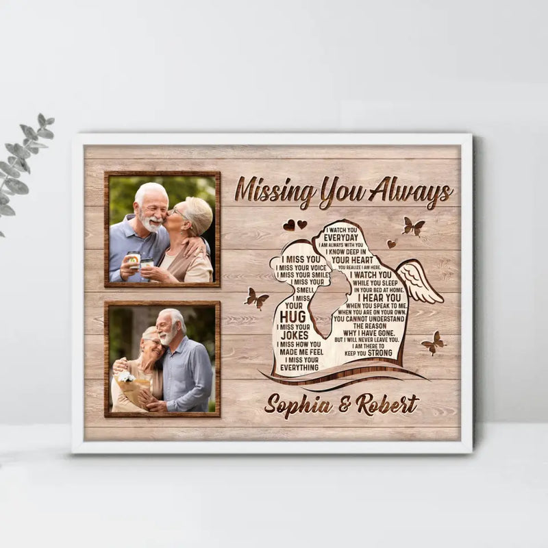 Personalized Memorial Husband Poster - Upload Photos - Memorial Gift Idea For Loss Husband - Missing You Always