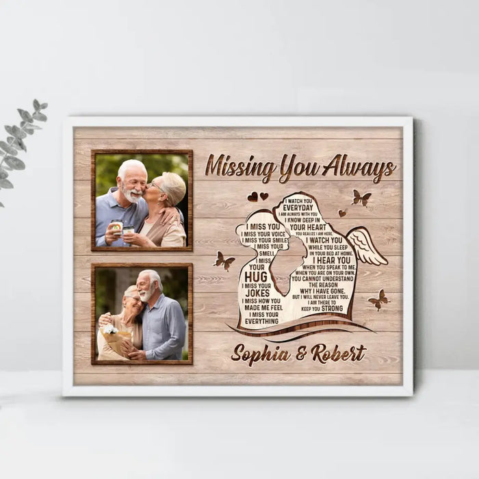 Custom Personalized Memorial Husband Poster - Upload Photos - Memorial Gift Idea For Loss Husband - Missing You Always