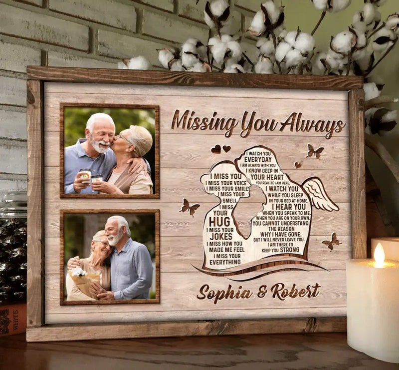 Personalized Memorial Husband Poster - Upload Photos - Memorial Gift Idea For Loss Husband - Missing You Always