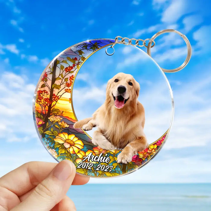 Custom Personalized Memorial Pet Acrylic Keychain - Upload Photo - Memorial Gift Idea For Dog/Cat Owners