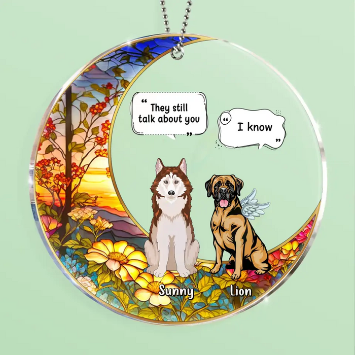 Custom Personalized Memorial Dog Acrylic Ornament - Upto 4 Dogs - Memorial Gift Idea For Dog Lover