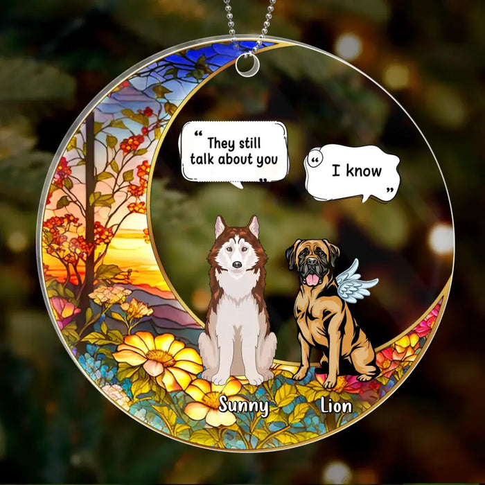 Custom Personalized Memorial Dog Acrylic Ornament - Upto 4 Dogs - Memorial Gift Idea For Dog Lover