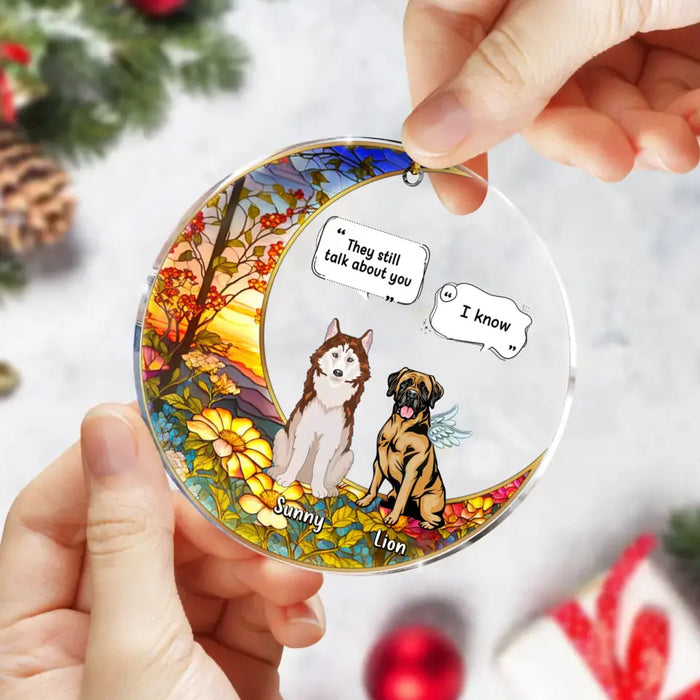 Custom Personalized Memorial Dog Acrylic Ornament - Upto 4 Dogs - Memorial Gift Idea For Dog Lover