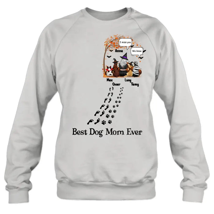 Personalized Halloween Shirt/ Hoodie - Gift Idea For Halloween/Dog Lovers - Upto 4 Dogs - I Miss You