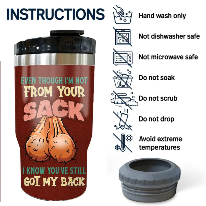 Personalized Step Father Triple 3 In 1 Can Cooler - Christmas Gift Idea For Bonus/Step Dad - Up to 6 Kids - We Know You've Still Got Our Back