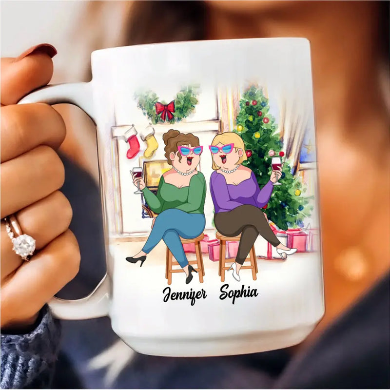 Personalized Old Friends Coffee Mug - Christmas Gift Idea For Friends/Besties - Let's Be Friends 'Til We Are Old And Bonkers