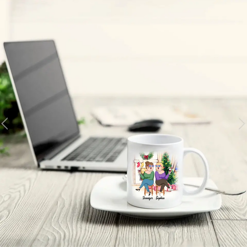 Personalized Old Friends Coffee Mug - Christmas Gift Idea For Friends/Besties - Let's Be Friends 'Til We Are Old And Bonkers