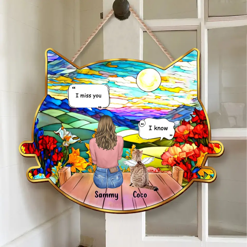 Personalized Memorial Cat Wooden Sign - Up to 3 Cats - Gift Idea For Cat Owner - I Miss You