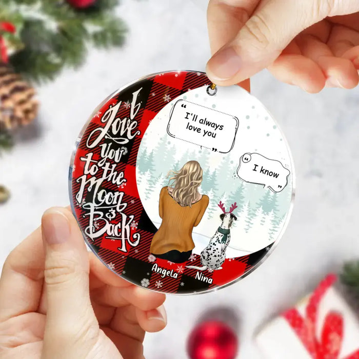 Personalized Memorial Pet Acrylic Ornament - Up To 3 Dogs/Cats - Memorial/Christmas Gift Idea for Dog/Cat Owners - I'll Always Love You