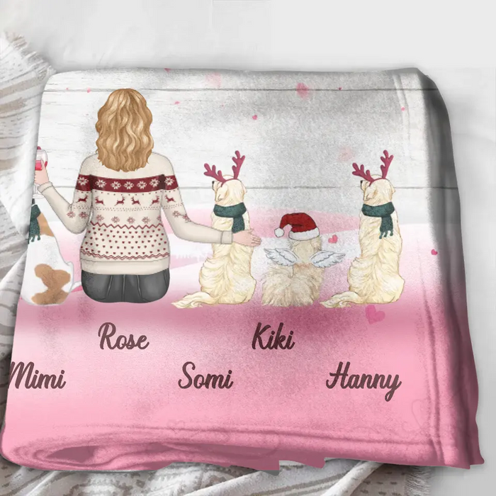 Personalized Dog Mom/Dad Fleece Throw Blanket & Quilt - Up To 5 Dogs - Gift Idea For Dog Lovers - A Girl And Her Dogs, A Bond That Can't Be Broken