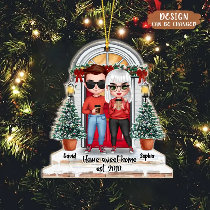 Custom Personalized Couple Acrylic Ornament - Christmas Gift Idea for Couple - Home Sweet Home