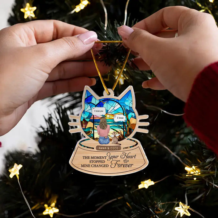 Custom Personalized Cat Acrylic Ornament - Upto 3 Cats - Christmas/ Memorial Gift Idea For Cat Lover - I Miss You