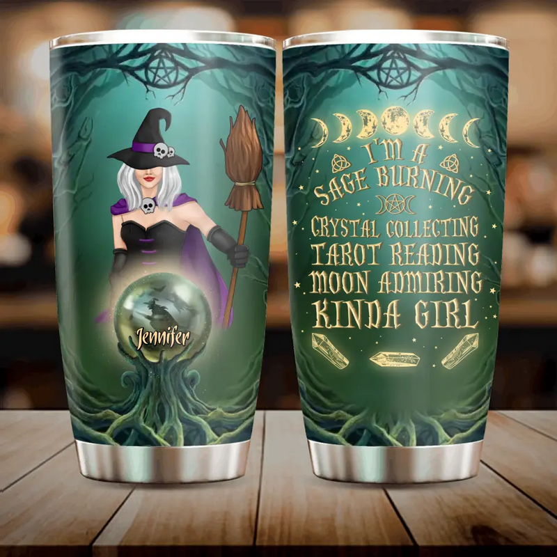 Personalized Witch Tumbler - Gift Idea For Halloween/Friends - I'm A Sage Burning